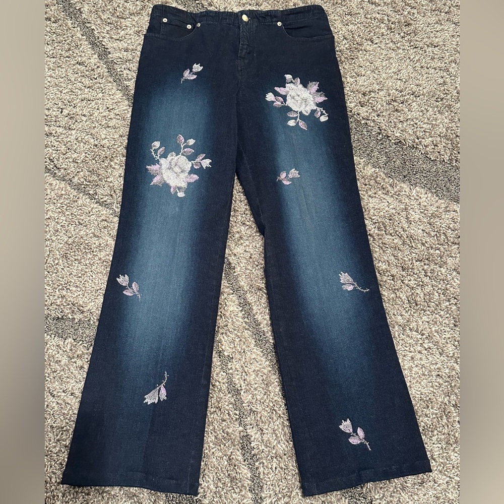 Zola Ice - Floral Embroidered Jeans